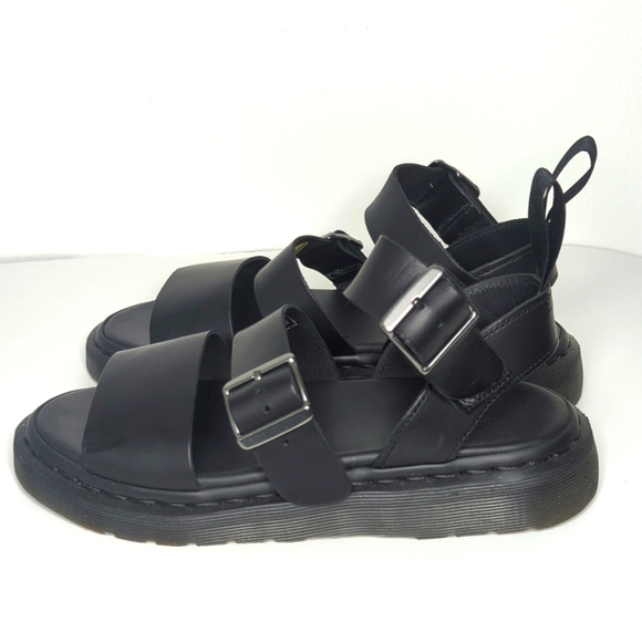 NWB Dr. Martens Gryphon Black Leather Sandals Women's 8 UK 6 EU 39 - Picture 4 of 9